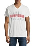 Just A Friend V-Neck T-Shirt, White