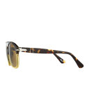 649-Series Acetate Sunglasses, Beige/Tortoise