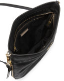 Ivy Leather Convertible Shoulder Bag, Black