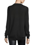 Fair Isle Swallow Wool Sweater, Black