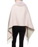 Fox Fur & Wool-Blend Shawl, Pink