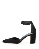 Lausam Suede Ankle-Wrap Pump