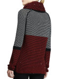 Birdseye-Knit Sweater W/ Removable Scarf