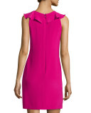 Sleeveless Ruffed-Front Cocktail Dress