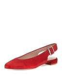 Heidi Suede Slingback Ballerina Flat, Red