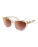 Graziana Cat-Eye Acetate Sunglasses, Champagne/Lilac
