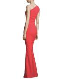 One-Shoulder Sweetheart Jersey Dress, Passion