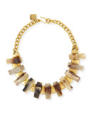 Jumbe Light Horn & Bronze Collar Necklace