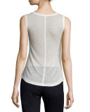 Hazel Semi-Sheer Heathered Jersey Shell