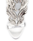 Coline Wings Leather High-Heel Sandal, Argento