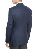 Taylor Exaggerated-Birdseye Wool Sport Coat, Navy