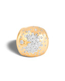 Bamboo 18k Gold Diamond Dome Ring, Size 7