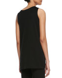 Scoop-Neck Cotton Interlock Tunic/Tank, Black, Plus Size