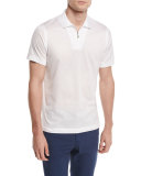 Zip-Front Polo Shirt, White