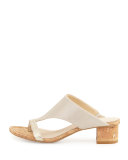 Maara T-Strap Slide Sandal, Platino