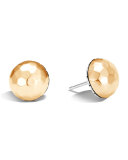 Classic Chain Hammered 18K & Silver Large Stud Earrings 