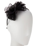 Organza Bow Rhinestone Headband, Black