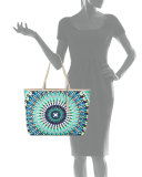 Delhi Large Printed Leather Tote Bag