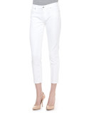 Kimmie Straight-Leg Cropped Jeans, Clean White