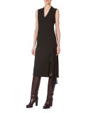 Sleeveless Faux-Wrap Dress, Date