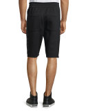 Drawstring Track Shorts, Black