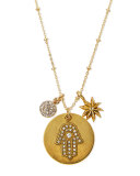Hamsa Talisman Pendant Necklace, 32"