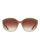 Patchett Universal-Fit Butterfly Sunglasses, Sandstone/Smoky Topaz