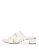 Melisa Patent Strappy Slide Sandal, White