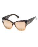 Anoushka Streaked Cat-Eye Sunglasses, Gray/Peach