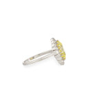 Estate Art Deco Marquise Yellow Diamond Cluster Ring, Size 5