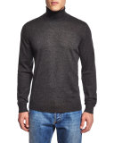 Turtleneck Long-Sleeve Sweater, Gray
