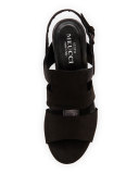 Kaleo Leather Wedge Sandal, Black