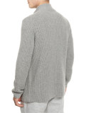 Double-Breasted Shaker-Knit Cashmere Cardigan