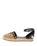 Abbingdon St. Check Espadrille Sandal, Black