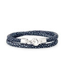 Men's Stingray Shagreen Bracelet, Navy/Silver