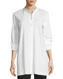 Mandarin-Collar Easy Organic Jersey Tunic