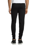 Double-Knit Drawstring Sweatpants, Black