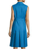 Bartolini Sleeveless Belted Shirtdress, Dark Blue