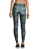 Tall Band Heathered Camo Performance Leggings, Multicolor Pattern