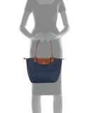 Le Pliage Medium Monogram Shoulder Tote Bag, New Navy