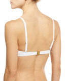 Cascade Florale Embellished Padded Bandeau Swim Top, White