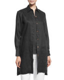 Long-Sleeve Linen Duster, Petite