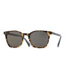 L.A. Coen Square Monochromatic Sunglasses, Hickory Tortoise