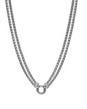 Double Wheat Chain Necklace with Diamonds