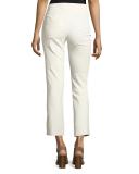 Wide-Waist Slim Cropped Pants