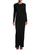 Vincent Long-Sleeve Maxi Dress, Black