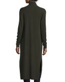 Long Open-Front Cashmere Duster Cardigan