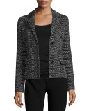 Space-Dye Two-Button Blazer, Black