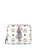 Rabbit Mini Zip Wallet, White/Multi