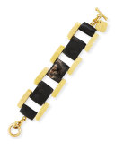 Muziki Dark Horn & Bronze Rectangular Link Bracelet